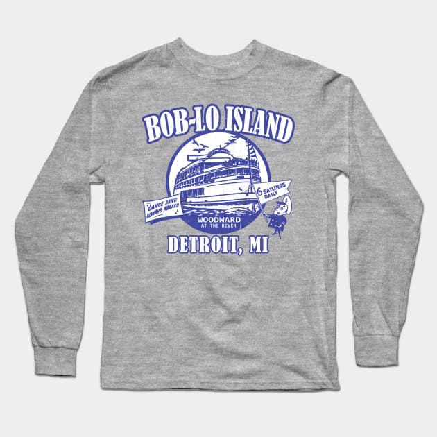 Boblo Island, Detroit MI (vintage distressed look) Long Sleeve T-Shirt by robotface